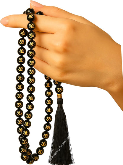 Amazing Gemstone 108 Beads Handmade Mala (Knotted, Rudraksha) - Colors B