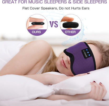 LC-dolida Sleep Headphones, 3D Sleep Mask Bluetooth Wireless Music Eye Mask, Sleeping Headphones for Side Sleepers Sleep Mask with Bluetooth Headphones Ultra-Thin Stereo Speakers Perfect for Sleeping