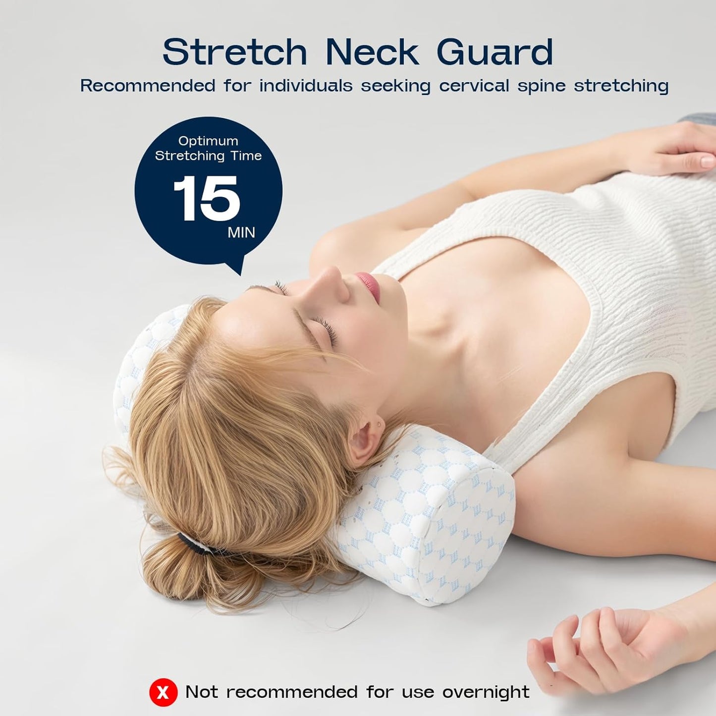 Neck Roll Pillow, Memory Foam Neck Support Pillows, Round Neck Pillows, Cylinder Bolster Pillows for Bed, Couch, and Yoga, Removable Washable Cover,18 * 4.1 * 4.1inch (Cool-Blue)