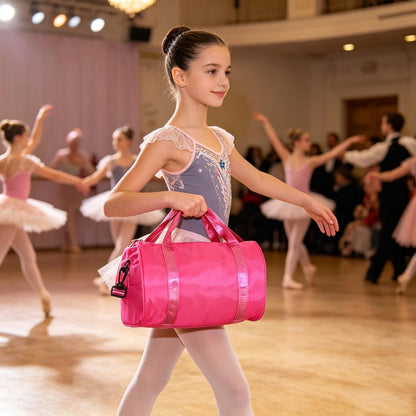 Ballet Dance Bag Mini Gym Bag Lightweight Small Duffle Bag 10L Cute Crossbody Bag for Yoga Swimming Sport (Black)