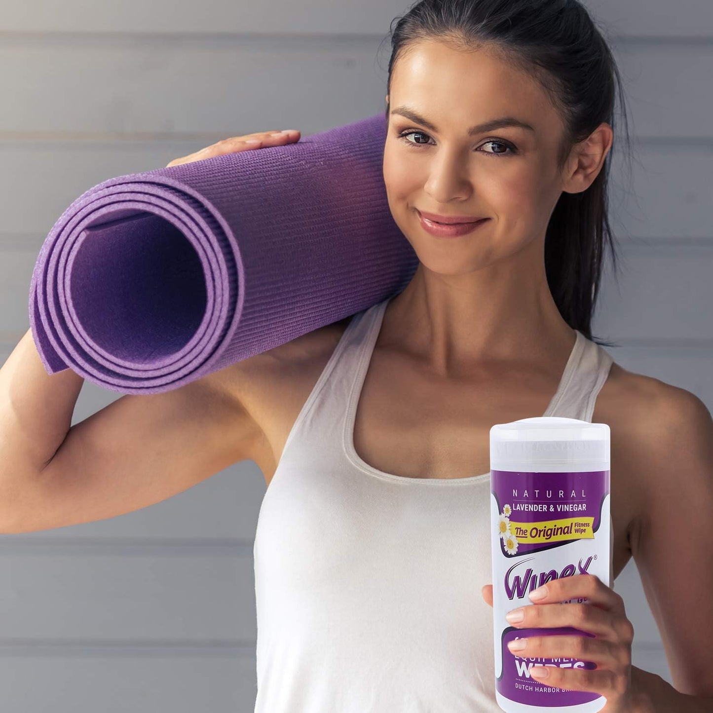 Wipex Original Fitness Equipment Wipes -EWG Verified - 50 Count Plant-Based No-Lint Cloth Gym Wipes for Workout Equipment, Yoga Mat Cleaner, Peloton Cleaner with Lavender Essential Oil & Vinegar,