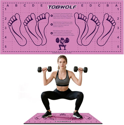 31.5'' X 13.8'' Non-Slip Squat Mat with Foot Position, Pro-Grade Exercise Mat Great for Squats, Leg and Lunges, Improving Muscle Activation, Versatility and Safety, Ideal for Home Fitness Enthusiasts