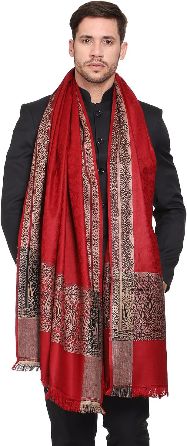 Weavers Villa Men's Woven Acro Wool Gents Shawls, Muffler, Stoles for Men