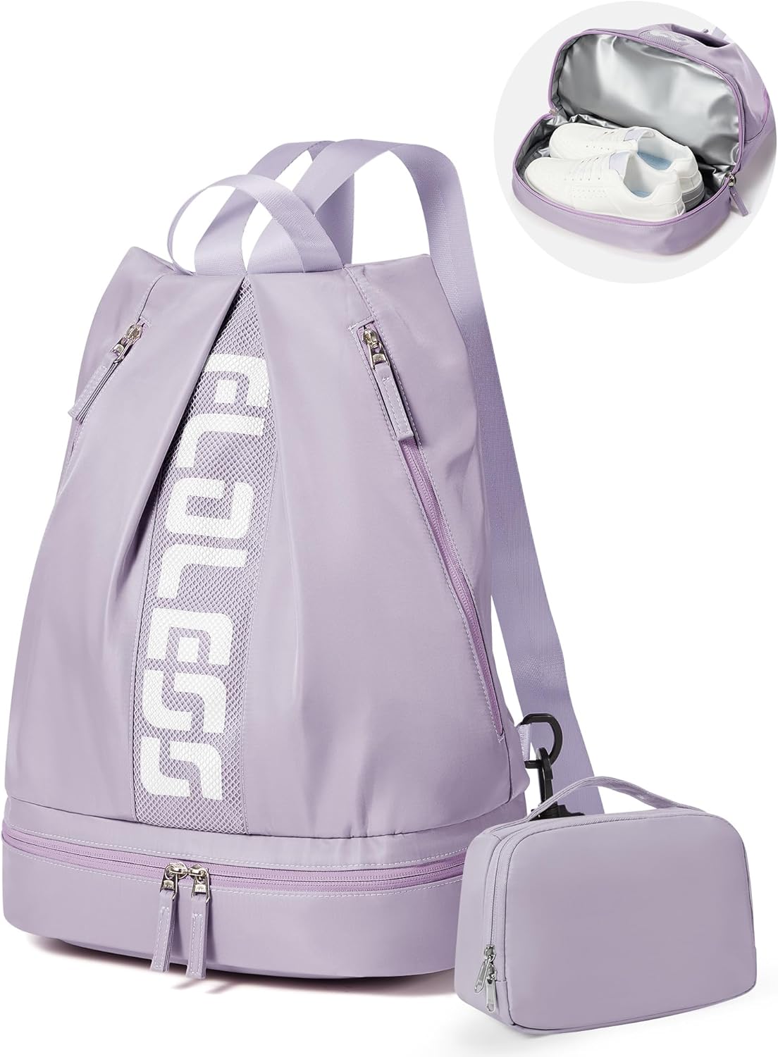 Gym Backpack for Women Men,Cheer bag,Lightweight Gym Bag with Shoe Compartment, Waterproof Sports Backpack with Wet Pocket, Black