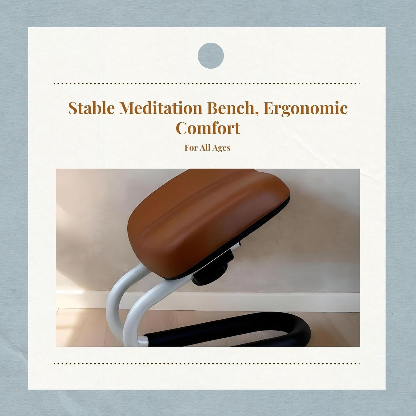 Menolana Kneeling Meditation Stool, Prayer Bench Adjustable Height, Portable Meditation Bench, for Studio Yoga Praying Prayer, Black