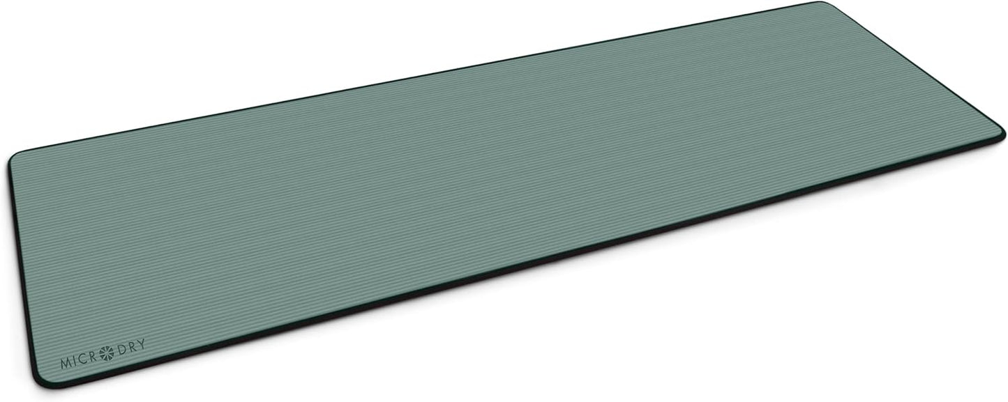 MICRODRY Multi-Purpose Fitness Mat, Cushioned & Non-Slip Foam for Yoga, Pilates, HIIT, Skid-Resistant and Tear-Resistant, 24"x72" with Carry Strap
