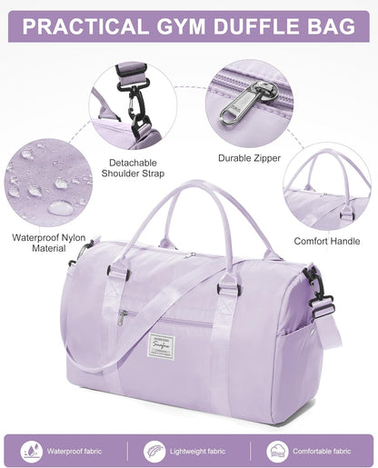 Gym Bag Womens Mens with Shoes Compartment and Wet Pocket Travel Duffel Bag for Women for Plane Sport Gym Tote Bags Swimming Yoga Waterproof Weekend Overnight Carry on Bag Hospital Holdalls - Colors C