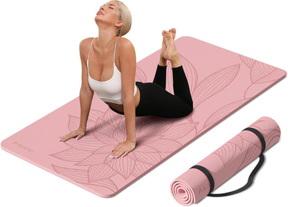 PAIDU Large Yoga Mat-72’x36’x0.4’ Extra Width ＆ Thick,Comfortable,Non-Slip Exercise Mat-Works Great on All Floor for Stretching,Yoga Studio,Gym or Home Workouts