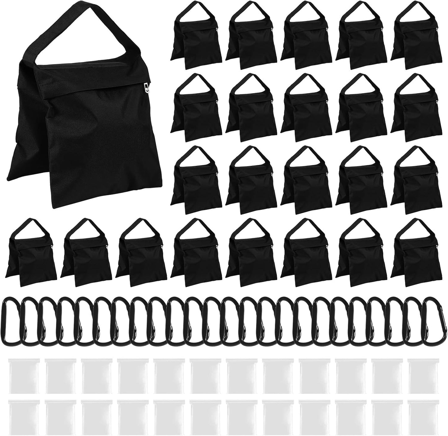 12 Pack Sandbags Weight Bags for Photography Equipments, Photography Sand Weight Bags, Heavy Duty Sandbags for Backdrop Stand, Outdoor Canopy, Photo Tripod,Pop up Tent, Umbrella Base (Black)