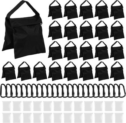 12 Pack Sandbags Weight Bags for Photography Equipments, Photography Sand Weight Bags, Heavy Duty Sandbags for Backdrop Stand, Outdoor Canopy, Photo Tripod,Pop up Tent, Umbrella Base (Black)