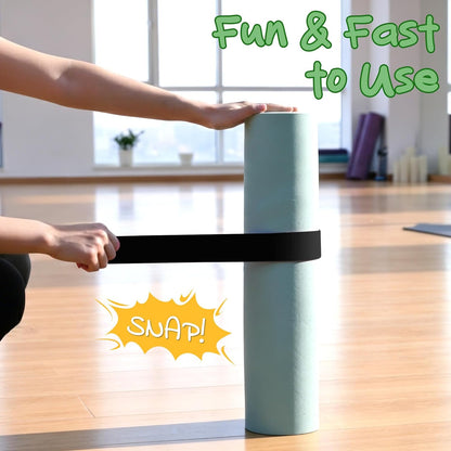 Aolamegs Yoga Mat Strap Slap Band-Instant One Snap Holder Keeps Mats Tightly Rolled & Secure -Soft Silicone Gym Accessories
