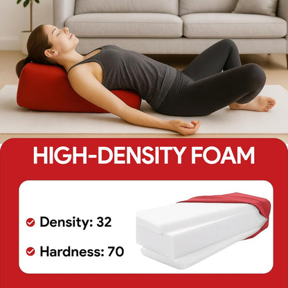 Rectangular Yoga Bolster Pillow for Meditation, Yoga & Back Support – Soft Meditation Cushion with Removable Hand Wash Cotton Cover & Carry Handle (beige)