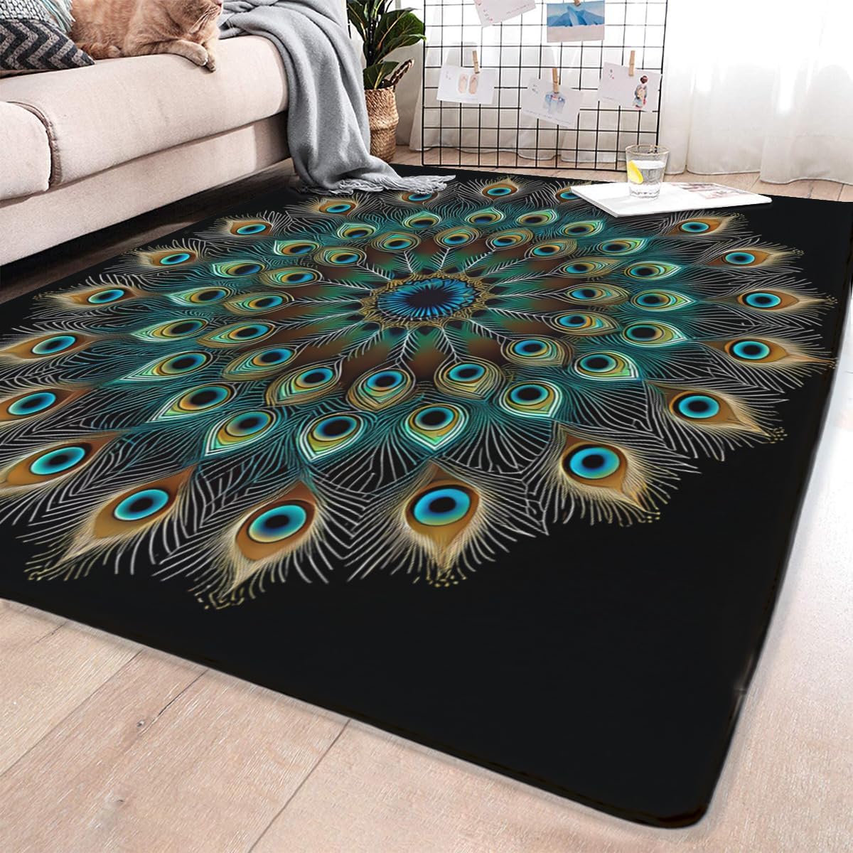 Butterfly Carpet Area Rug - Lovely Butterflies Printed Carpets for Kids Butterfly Theme Living Room Indoor Bedroom Decor Soft Polyester Yoga Mat 2'x3'