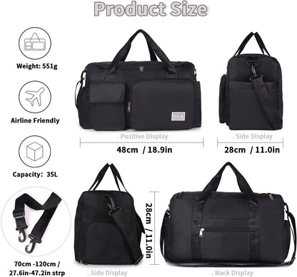 FIORETTO Women's Gym Duffle Bag with Shoes Compartment, 30L Capacity, Ideal for Travel, Gym, Sports, Duffel, Weekender