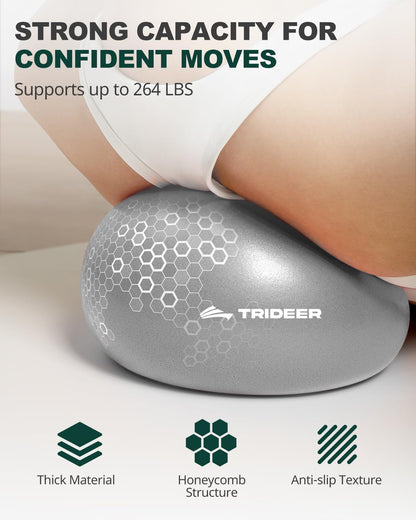 Trideer 9-Inch Pilates Ball, Small Exercise Ball for Yoga, Core Training, Physical Therapy, Balance, Stability and Stretching Pilates Equipment with Inflation Straw
