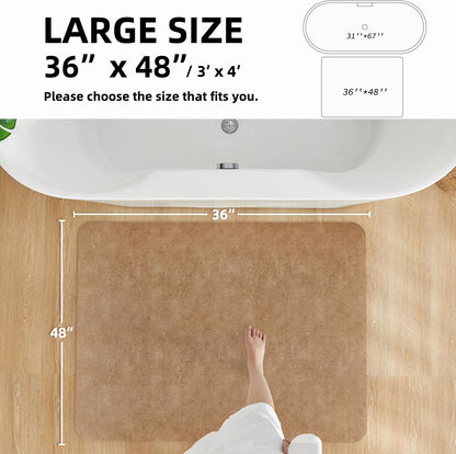 TYUU Bath Mat, Bathroom Rugs Non Slip Washable Thin Absorbent Quick Dry Bath Mat Fits Under Door Bathroom Floor Mat Perfect for Bath, Shower, or Sink 24"x36" Dark Grey