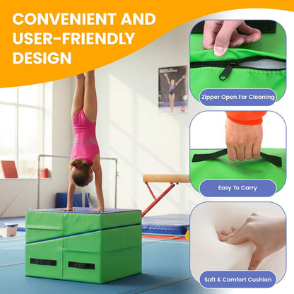 BestMassage Gymnastics Mat Incline Mat Tumbling Mat Folding Gymnastic Tumbling Mat Indoor/Outdoor Exercise Mat Home Gym Yoga Mat with Handle