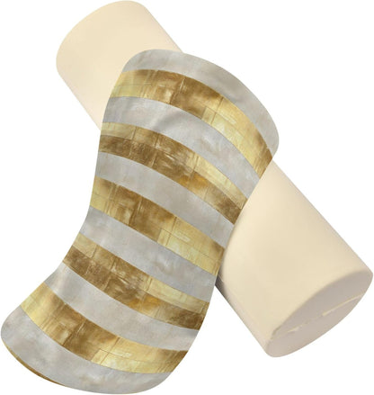 Yoga Bolster Pillow Round Neck Roll Pillow Bed Round Pillow for Baby Cylinder Decorative Pillow Bolster Pillow Covers with Zipper Gold Stripe