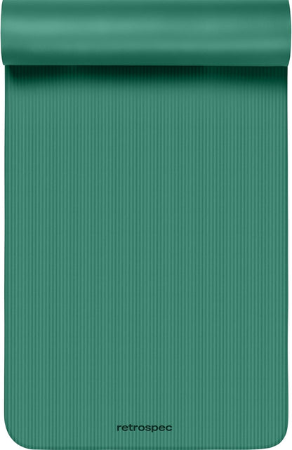 Retrospec Solana Yoga Mat 1" Thick w/Nylon Strap for Men & Women - Non Slip Exercise Mat for Home Yoga, Pilates, Stretching, Floor & Fitness Workouts