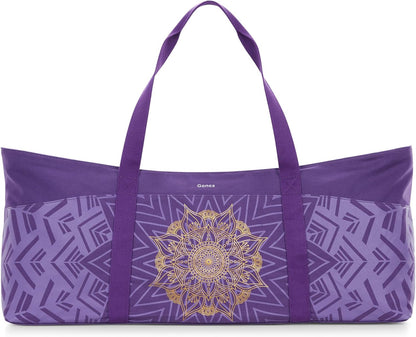 Gonex Yoga Mat Bag, Extra Canvas Gym Bag with Waterproof Pocket Metal Zipper, Fits Mat & Blocks, Stylish Yoga Mat Carrier for Women, Ideal for Yoga, Pilates, Workout, Travel