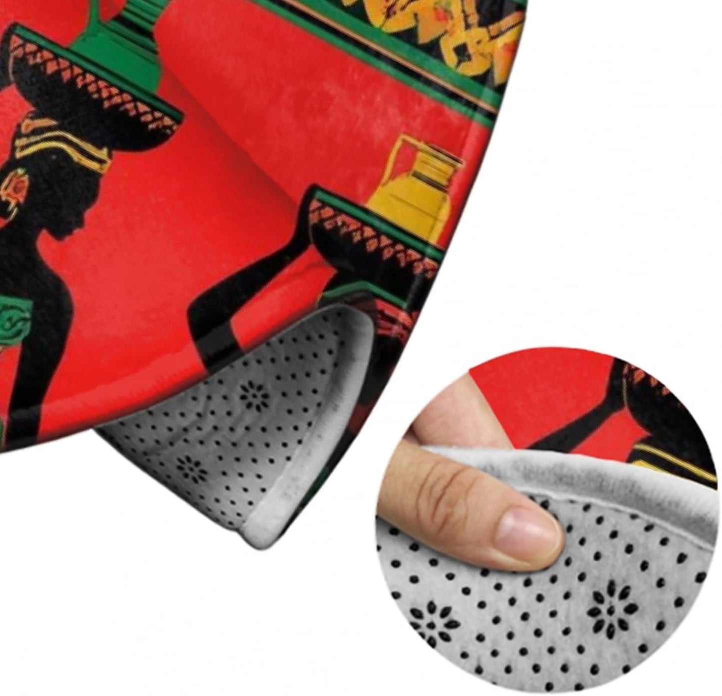 Machine Washable Modern Round Area Rug, Room Sofa Yoga Soft Round Carpet, Home Decor Non Slip Kitchen Office Circle Rug Union Jack Flag UK Mandala Art, 60inch