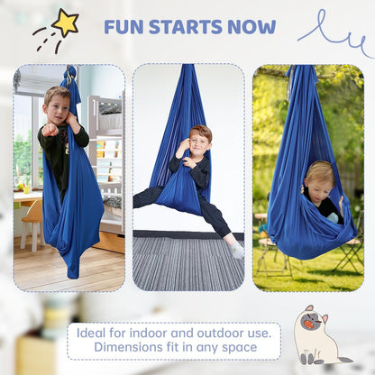 Aokitec Therapy Swing for Kids with Special Needs (Hardware Included) Snuggle Swing Cuddle Hammock Indoor Adjustable Aerial Yoga for Children with Autism, ADHD, Asperger, Sensory Integration