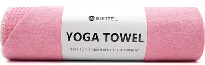 Eunzel Hot Yoga Towel - Microfiber Non Slip Yoga Mat Towel with Grip Dot Sweat Absorbent Towel for Hot Yoga, Pilates and Fitness 72" x 24", Dark Cyan/Orange