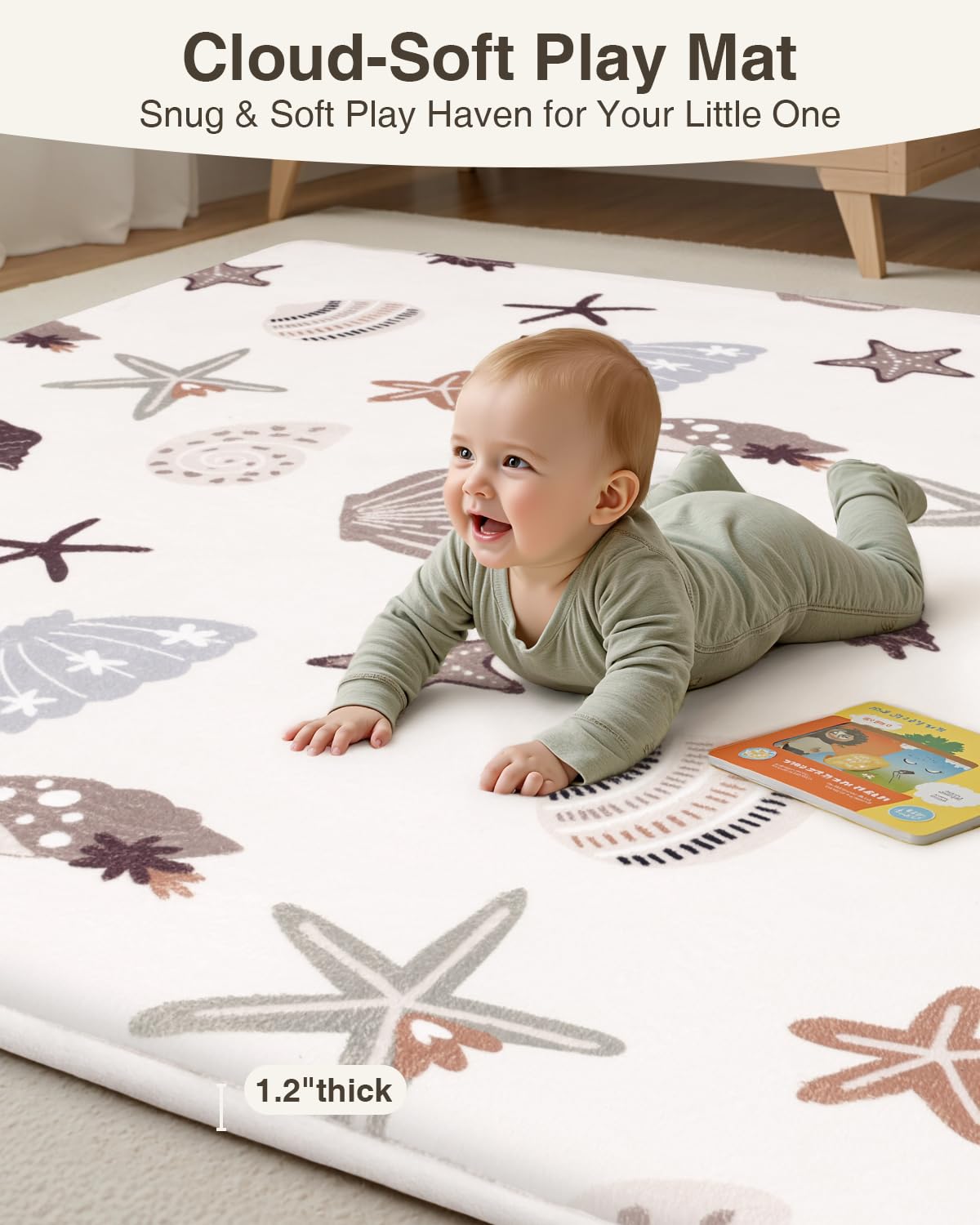 Large Thick Baby Play Mat for Floor,Padded Foam 59x79 Playpen Mat,Soft Support&Plush Feel Nursery Kids Rug,Non Slip for Toddler,Infants,Kids Playroom,Yoga,Baby Crawling,Tummy Time (Light Grey)