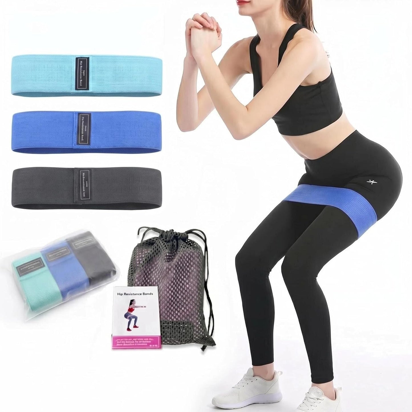 Premium Non-Slip Fabric Resistance Bands -