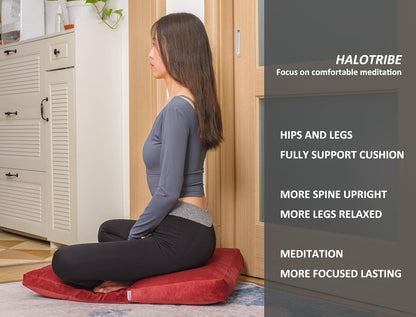 Meditation Cushion,Velvet Meditation Pillow and Zabuton 2-in-1 Portable Design(50 * 70CM). (Dark Gray, Service H：9cm)