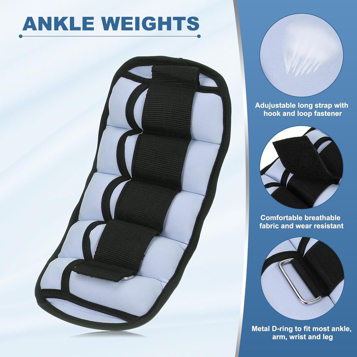 PATIKIL Adjustable Ankle Weights Wrist Leg Arm Weights Sandbags for Women Men Strength Training Weight Yoga Jogging Walking Aerobics