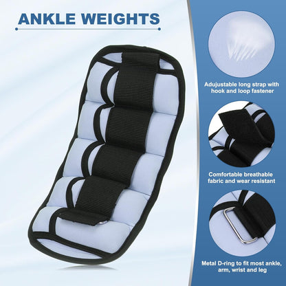 PATIKIL Adjustable Ankle Weights Wrist Leg Arm Weights Sandbags for Women Men Strength Training Weight Yoga Jogging Walking Aerobics