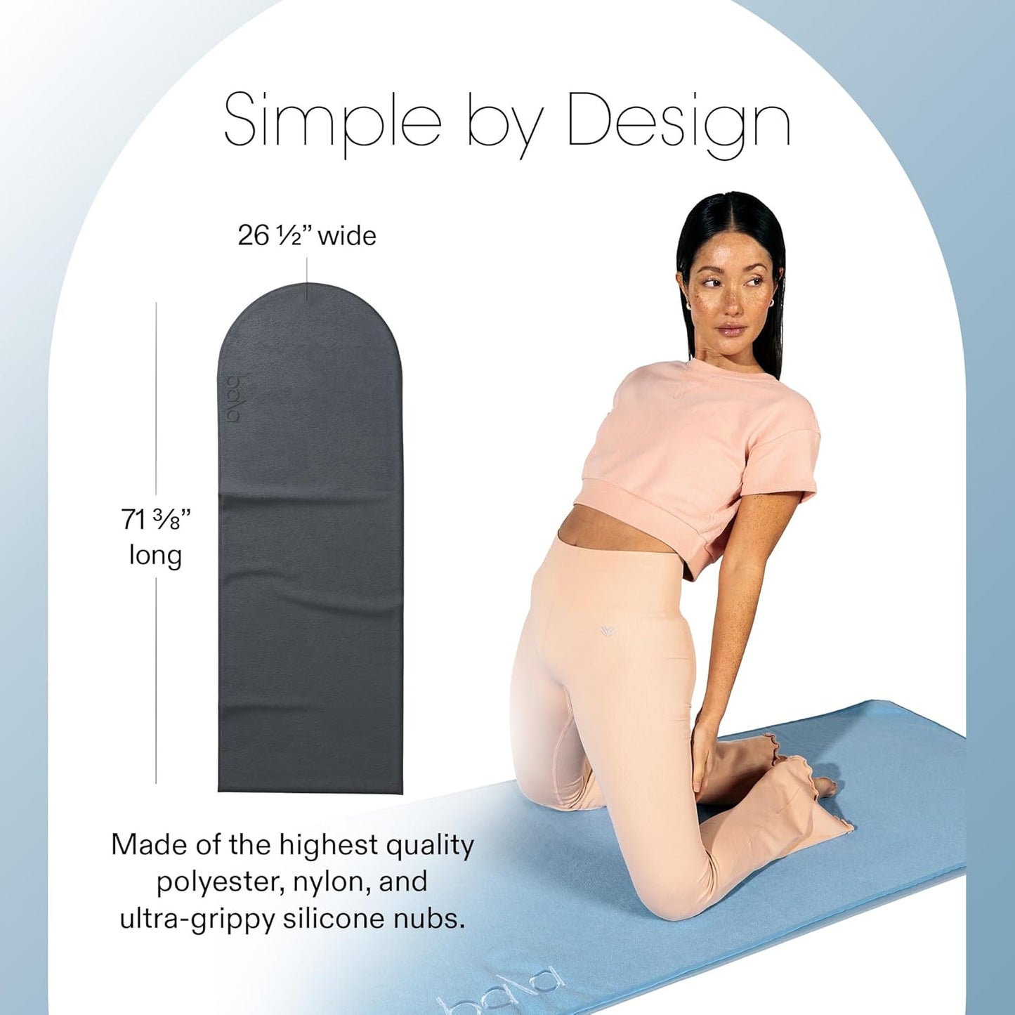 Bala Play Mat Towel, Sea - Non-Slip Absorbent Gym Towels Designed for Sweat, Hot Yoga, Pilates & Core Training Workouts - Fitness & Exercise Gear Essentials for Working Out - Men & Women