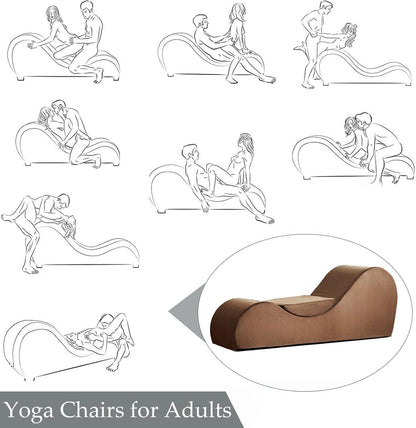Yoga Chair, Yoga Chaise Lounge Chair Indoor, Yoga Chairs for Adults Exercise, Stretching, Relaxation, Ergonomic Design, Tantra Chair for Bedroom Living Room