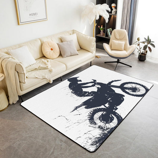 Feelyou Dirt Bike Kids Living Room Rugs for Bedroom,Boys Girls Area Rug 5x7,Racing Motocross Decor Carpet,Extreme Sports Soft Indoor Floor Mat,Motorcycle Kids' Non-Slip Motorbike Accent Rug Red - Colors A
