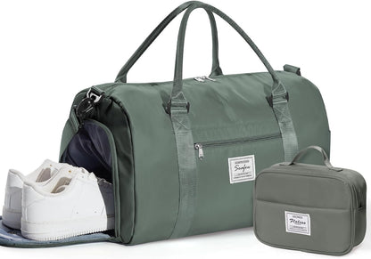 Gym Bag Womens Mens with Shoes Compartment and Wet Pocket Travel Duffel Bag for Women for Plane Sport Gym Tote Bags Swimming Yoga Waterproof Weekend Overnight Carry on Bag Hospital Holdalls - Colors B