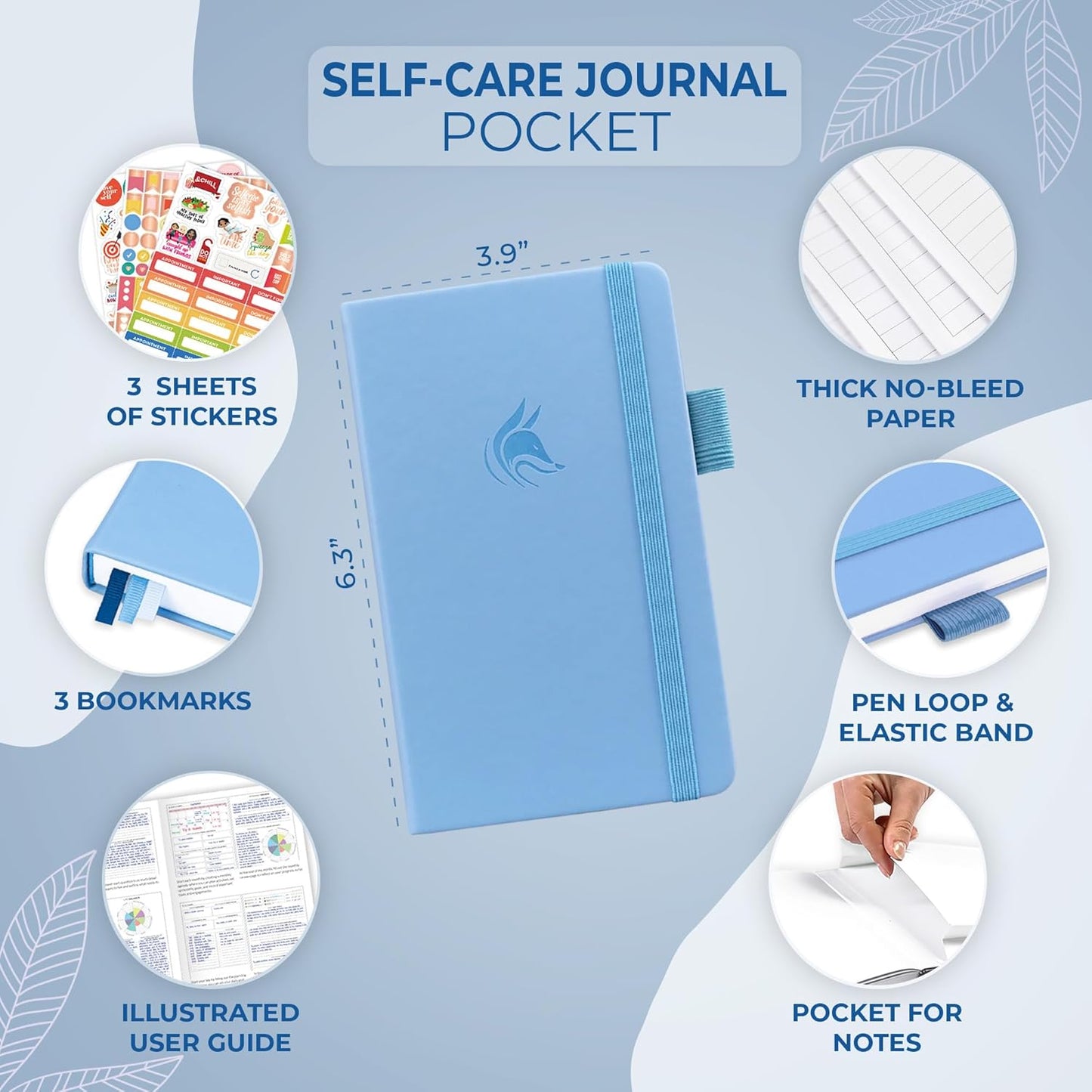 Clever Fox Self-Care Journal – Daily Reflection Notebook – Mental Health & Personal Development Planner, Meditation & Mood Log, A5 (Turquoise)