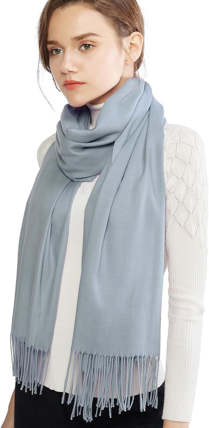 RIIQIICHY Women's Scarf Pashmina Shawls and Wraps for Evening Dress Bridesmaid Wedding Bridal Winter Warm Long Large Scarves