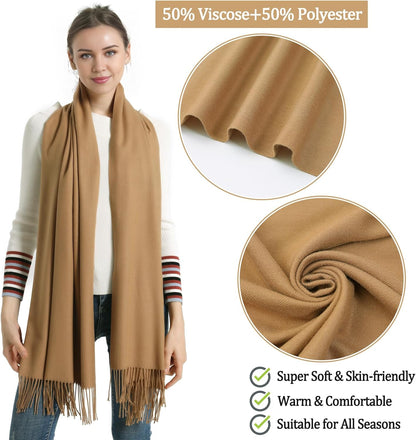 Pashmina Scarf and Shawl - Soft Women Pashminas Wrap for Wedding Evening Party dresses