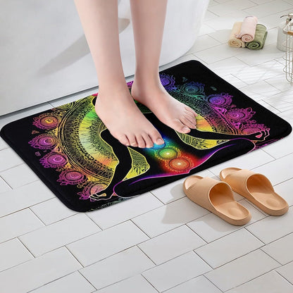 Erosebridal Yoga Bathroom Rugs Gradient Bath Mat,Meditation 20"X 32" Doormats Floor Mats for Kids Boys Girls Teens Lotus Art Non Slip Bath Rug