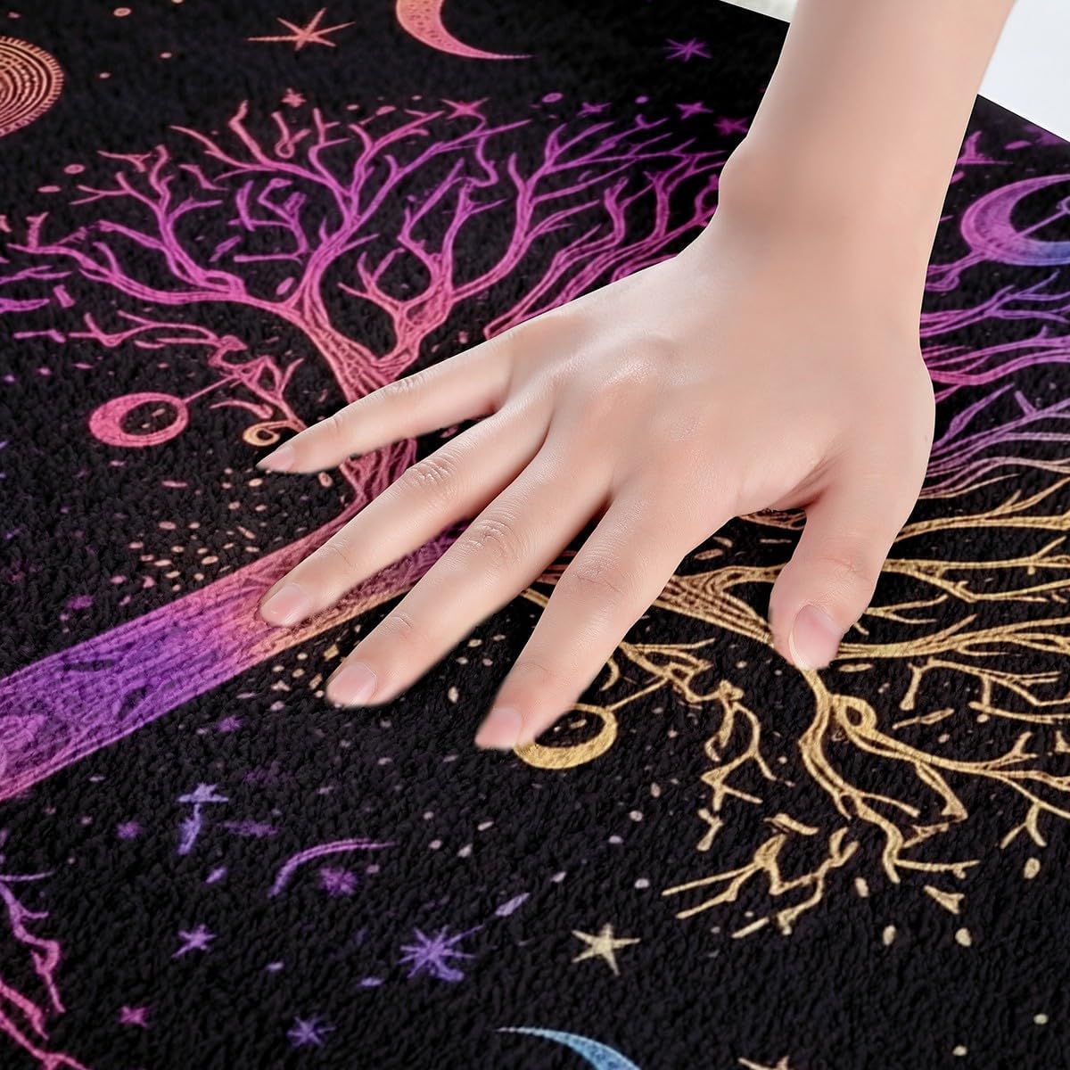 Erosebridal Yoga Bathroom Rugs Gradient Bath Mat,Meditation 20"X 32" Doormats Floor Mats for Kids Boys Girls Teens Lotus Art Non Slip Bath Rug