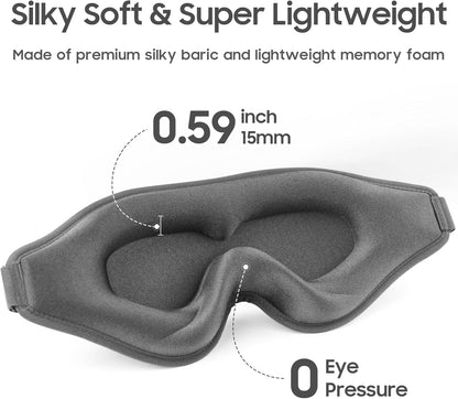 Sleep Mask - Total Blackout 3D Sleeping Mask, Super Lightweight & Silky Soft Eye Mask for Sleeping, Fully Adjustable Fit for Home, Office, Traveling, Meditation, Yoga, Pink, Mothers Day Gifts