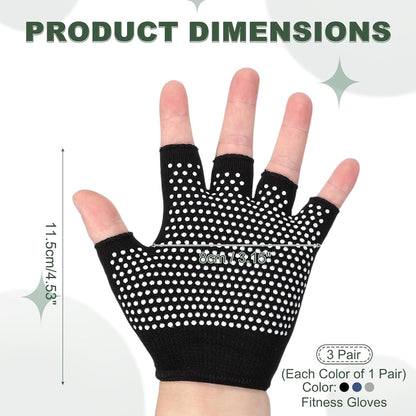 Yoga Gloves, Non Slip Fingerless Pilates Gloves Breathable Exercise Workout Mittens