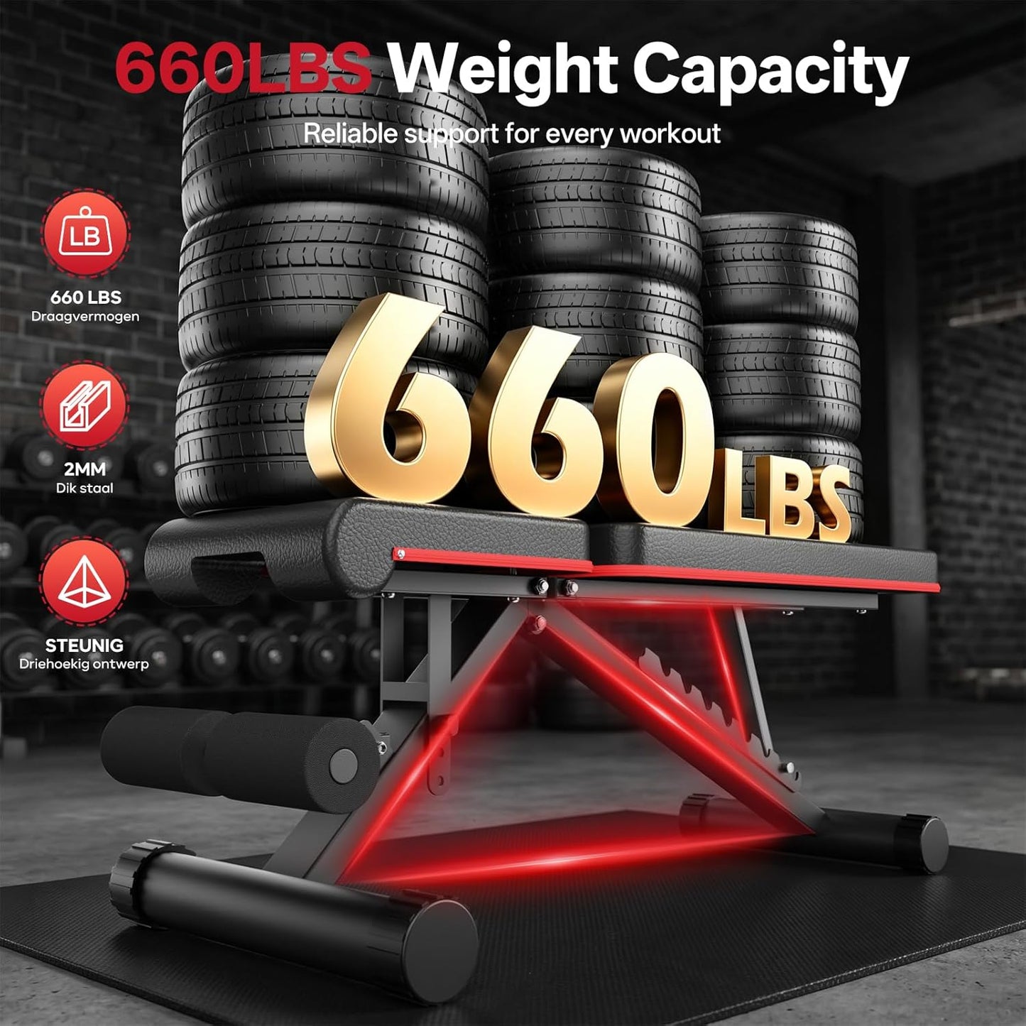 PASYOU Adjustable Weight Bench for Home Gym, Foldable Workout Benches with 660LBS, Exercise Bench for Incline Decline Flat Bench Press, Foldable Strength Bench for Daily Training