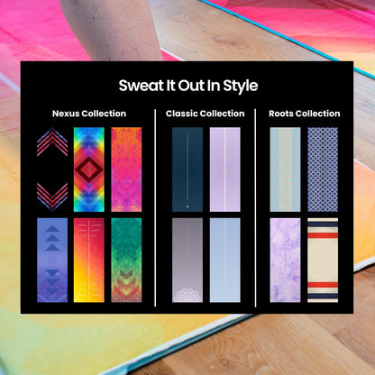 Yoga Grip Yoga Towel - Non Slip Hot Yoga Mat Towel With Corner Pockets, No-Skid Grip, and Built-in Alignment Lines | Soft, Moisture Wicking, and Sweat Absorbent | No Bunching, Stays in Place 72" x 25"