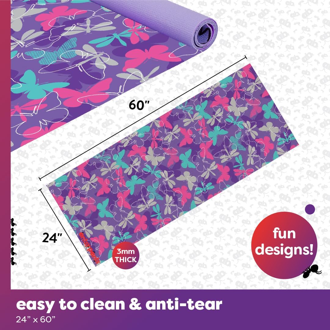 Antsy Pants Kids Yoga Mat - Yoga Mat for Kids, Yoga Mats for Home Workout, Travel Yoga Mat, Yoga Mat Non Slip, 60” x 24”, 3mm Free of Toxic Phthalates