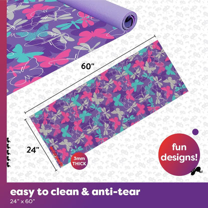 Antsy Pants Kids Yoga Mat - Yoga Mat for Kids, Yoga Mats for Home Workout, Travel Yoga Mat, Yoga Mat Non Slip, 60” x 24”, 3mm Free of Toxic Phthalates
