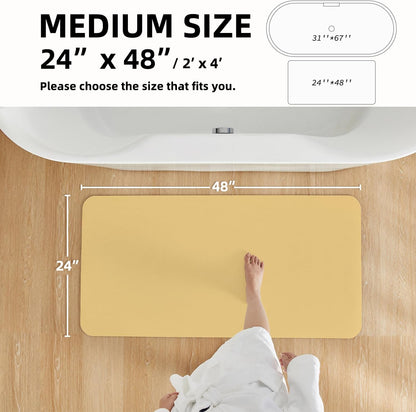 TYUU Bath Mat, Bathroom Rugs Non Slip Washable Thin Absorbent Quick Dry Bath Mat Fits Under Door Bathroom Floor Mat Perfect for Bath, Shower, or Sink 24"x36" Dark Grey