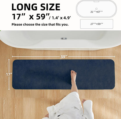 TYUU Bath Mat, Bathroom Rugs Non Slip Washable Thin Absorbent Quick Dry Bath Mat Fits Under Door Bathroom Floor Mat Perfect for Bath, Shower, or Sink 24"x36" Dark Grey