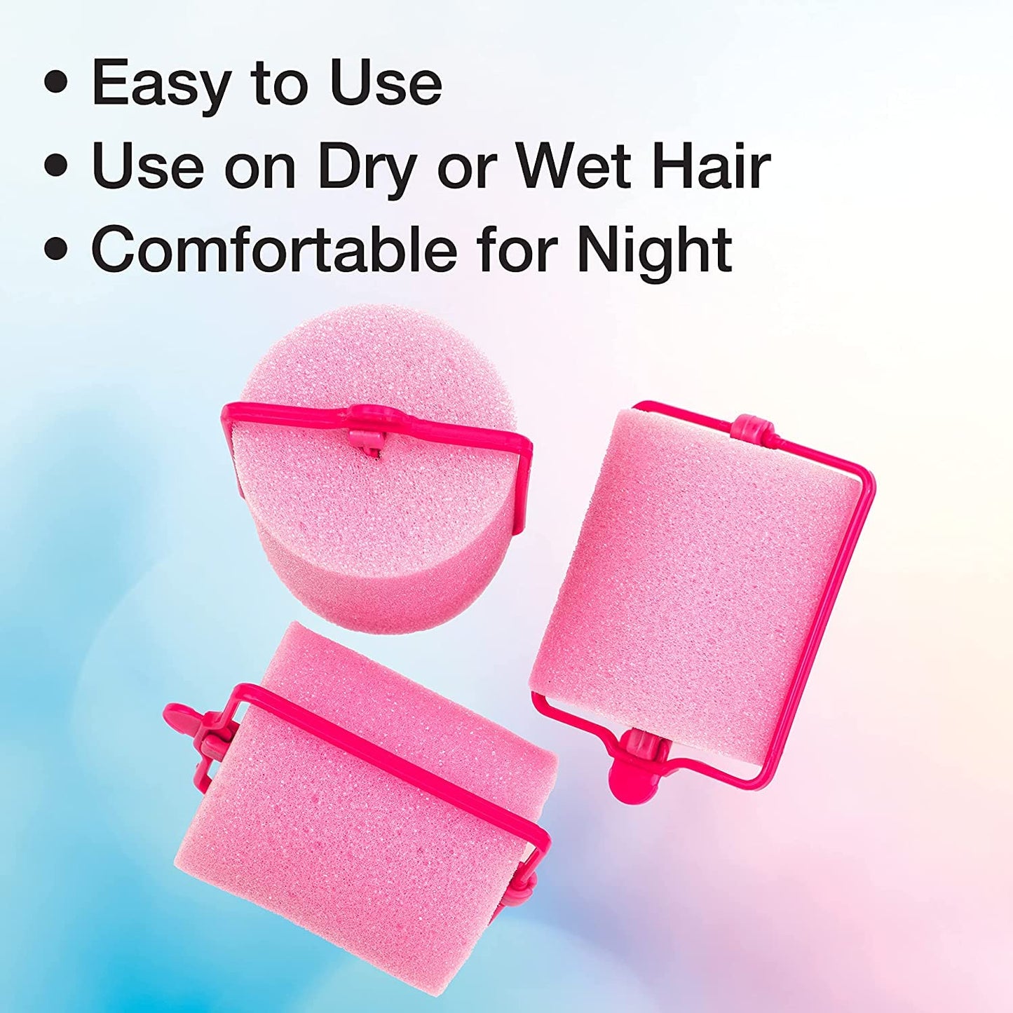 Conair Foam Hair Rollers -Heatless curls - Foam Rollers - Hair Rollers - Loose Hair Curlers in Assorted Sizes - 8 Count w/storage case
